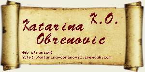 Katarina Obrenović vizit kartica